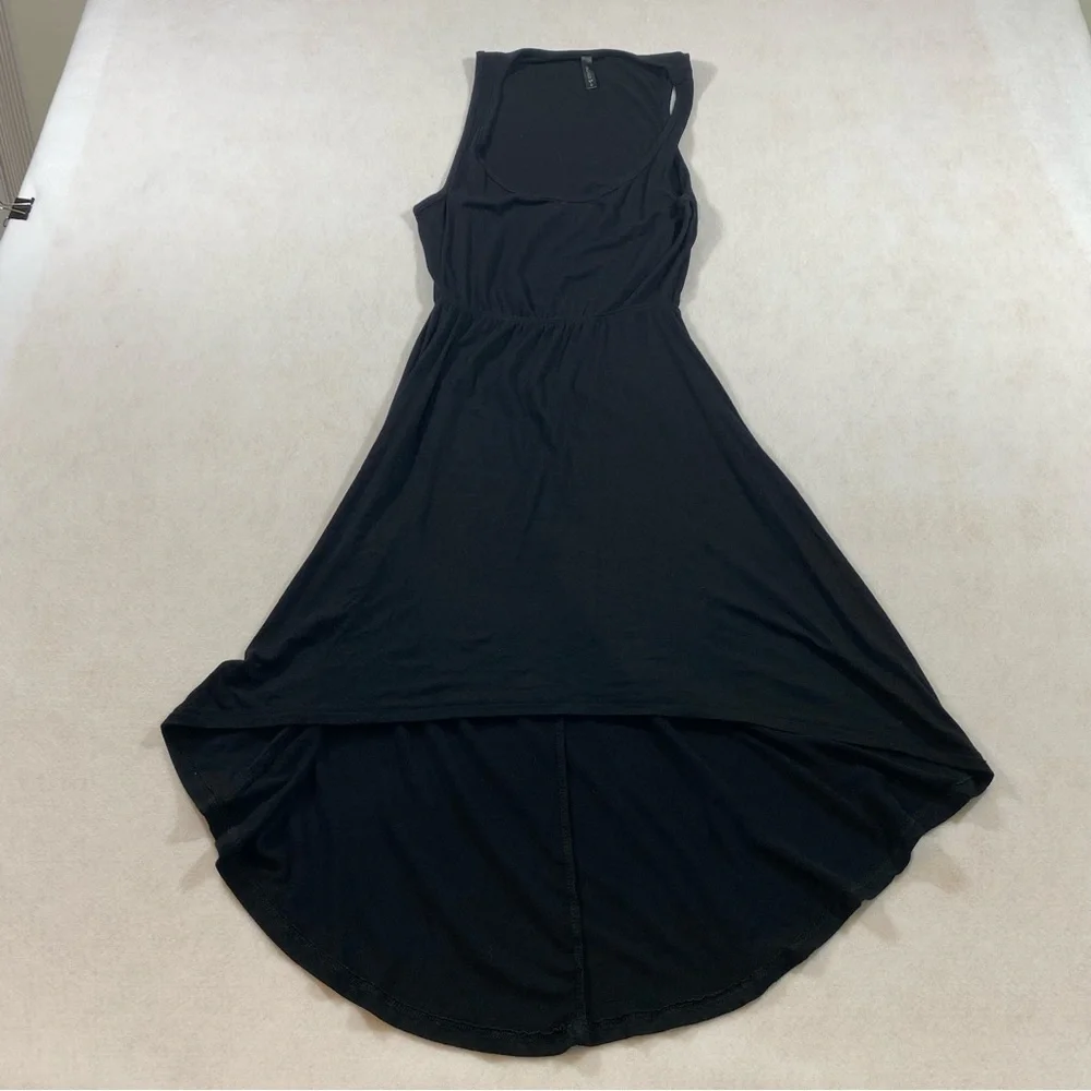 High low Black Dress Open Back Sleeveless Jersey High Low Black Medium - Picture 2 of 10